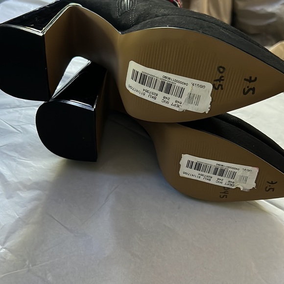 Betsey Johnson Idris Plaid Sash Rhinestone Buckle Booties - Picture 10 of 13